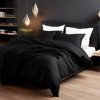 Povlečení SATÉNOVÉ POVLEČENÍ SATINLOVE CLASSIC 180X200 CM, 2KS 70X80 CM ČERNÉ