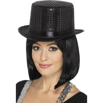 Karnevalový kostým SmiffysČerný flitrovaný klobouk