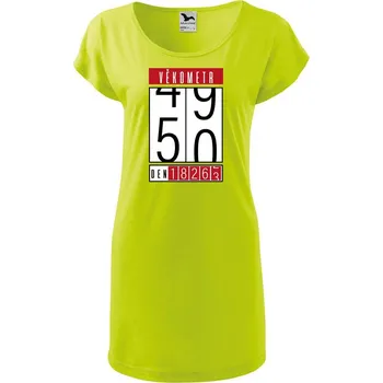 Dámské oblečení DOBRÝ TRIKO Dámské tričko/šaty Věkometr 50 Velikost: XL, Barva: Limetková