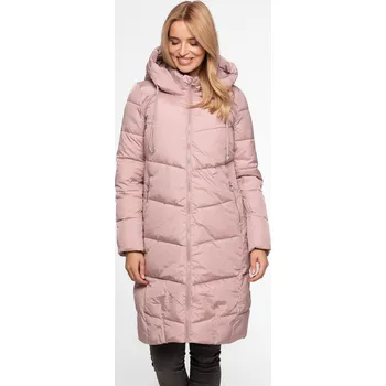 Růžová dámská zimní prošívaná bunda s kapucí BLH 220033 F - pink Velikost: 2XL