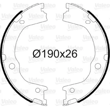 Brzdová čelist Sada brzdových čelistí, parkovací brzda VALEO 564174