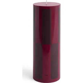 Svíčka HAY Svíčka Column Candle L Wine and Bordeaux Large Check