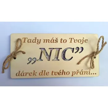 Dárková krabička Dřevěná dárková obálka na bankovky - NIC
