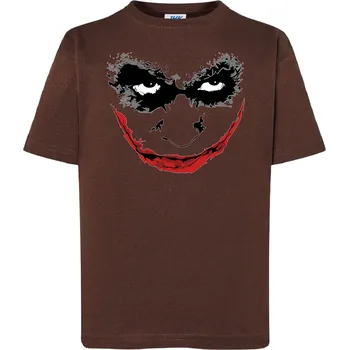 Chlapecké tričko detske-levne-bavlnene-tricko-potisk-usmev-Joker Barva: Chocolate - čokoládově hnědá, Dětská bavlněná trička JHK: XL