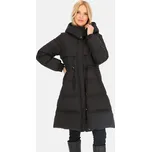 Černá dámská péřová bunda s ozdobnými stahovacími šňůrkami BLH 241003 FX - Black Velikost: M