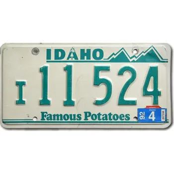Plechová cedule Americká SPZ Idaho Potatoes Green I 11524