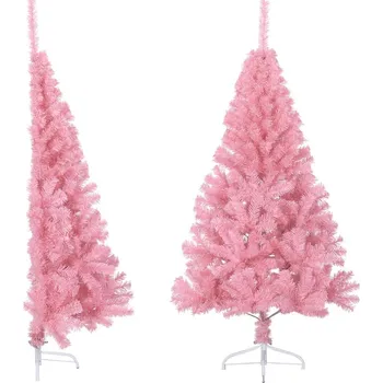 Vánoční stromek OMAXI Umělý poloviční vánoční stromek se stojanem růžový 120 cm PVC 021407