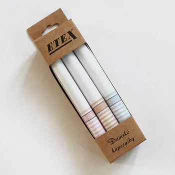 Látkový kapesník ETEX Dámské látkové kapesníky v malé krabičce L2 - 3 kusy