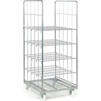 KLEC 2/4, 2-boký, 4x police, klecový vozík 1665x710x805 mm, galvanická ocel