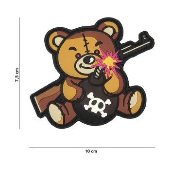 Nášivka Gumová nášivka 101 Inc Terror Teddy - hnědá