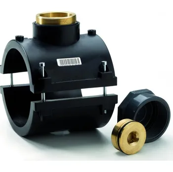 Vodovodní potrubí Elektrokus sedlový přechodový PE/mosaz s uzávěrem Eurostandard PE 100/ PE 100 RC, d 125 x 2˝ vnější závit, SDR 11, PN 16