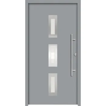 Vchodové dveře Hliníkovo-ocelové vchodové dveře pasivní Artemis 100 x 210 cm P šedé