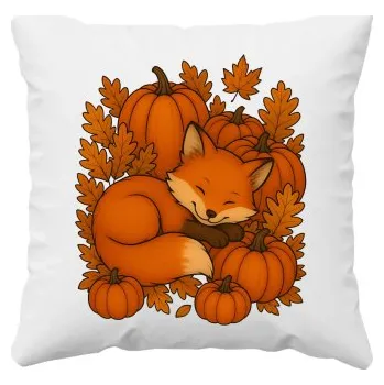 Žertovný předmět Den dýní - podzim - liška - polštář s potiskem- Tričkový.cz