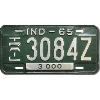 Plechová cedule Americká SPZ Indiana 1965 Green 3084Z Trailer