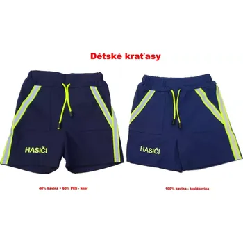 Chlapecké kraťasy Dětské hasičské kraťasy s nápisem HASIČI - 128, 100% bavlna - teplákovina