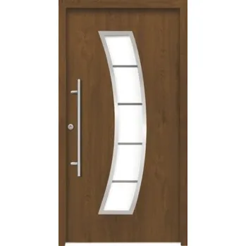 Vchodové dveře Hliníkovo-ocelové vchodové dveře bezpečnostní Hermes RC2 110 x 210 cm L zlatý dub