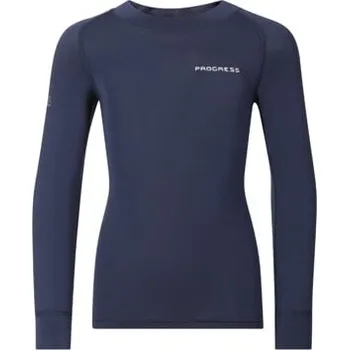 E NDRD dětské termo tričko dlouhý rukáv bambus tm.modrá 140/146