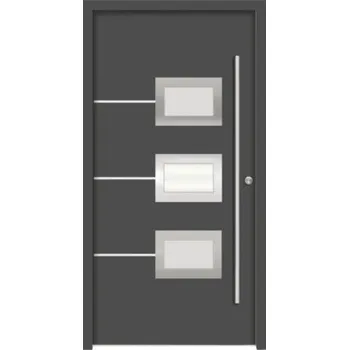 Vchodové dveře Hliníkovo-ocelové vchodové dveře pasivní Hera 110 x 210 cm P antracit