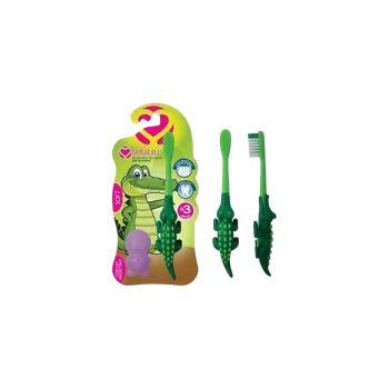 Zubní kartáček Spazzolino dětský kartáček Krokodýl s krytkou JEMNÝ