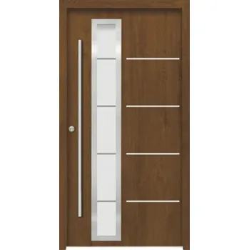 Vchodové dveře Hliníkovo-ocelové vchodové dveře pasivní Demeter 100 x 210 cm L zlatý dub