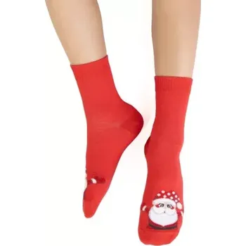 Dámské punčochy Dětské ponožky se Santa Clausem - 23-25 / červená