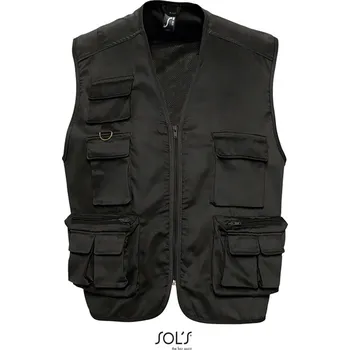 pracovní vesta SOL's Collection Vesta Safari Wild, unisex COT25363000201-black S Černá