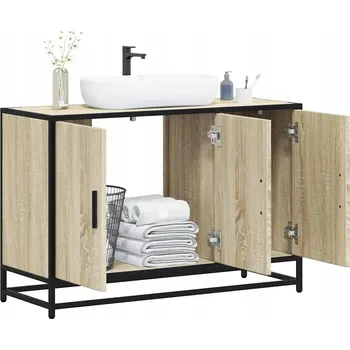 Koupelnový nábytek Skříňka pod umyvadlo, dub sonoma, 90x33x60 cm