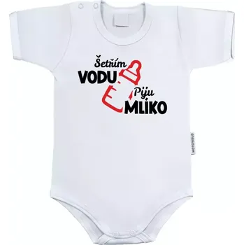 Kojenecký body Dětské body s krátkým rukávem Šetřím vodu, piju mlíko