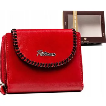 Peněženka Peterson peněženka z pravé kůže červená - dámská