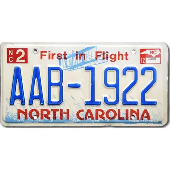 Plechová cedule Americká SPZ North Carolina First in Flight