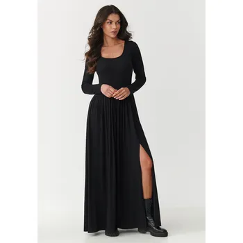 Dámské šaty Dlouhé rozšířené šaty M896 Barva: Černá, Velikost: S/M