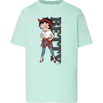 Dívčí tričko detske-levne-bavlnene-tricko-potisk-Betty-Boop Barva: Mint green - mátově zelená, Dětská bavlněná trička JHK: M