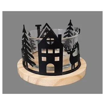 Svícen Svícen s domky na podstavci menší