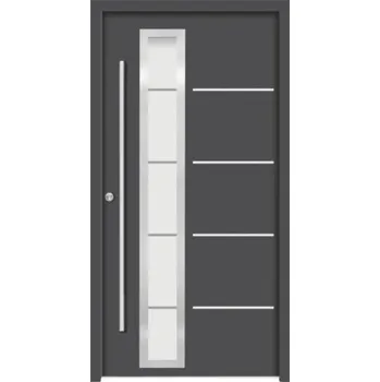 Vchodové dveře Hliníkovo-ocelové vchodové dveře pasivní Demeter 100 x 210 cm L antracit