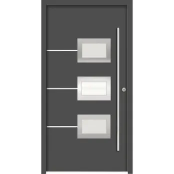 Vchodové dveře Hliníkovo-ocelové vchodové dveře bezpečnostní Hera RC2 100 x 210 cm P antracit