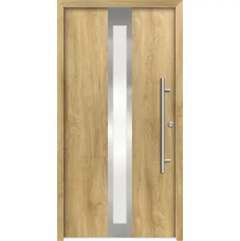 Vchodové dveře Hliníkovo-ocelové vchodové dveře pasivní Anthene 100 x 210 cm P dub přírodní