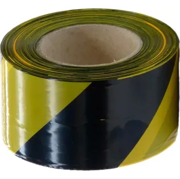 Výstražná páska Černo-žlutá vytyčovací páska - délka 250 m, šířka 7,5 cm