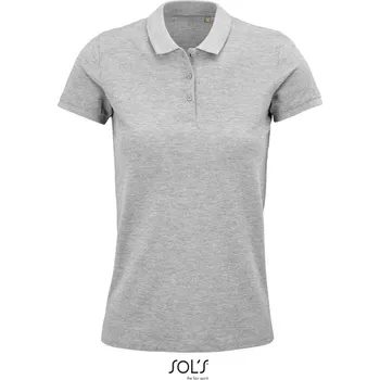 Pánské oblečení SOL's Collection Polokošile Planet Women piqué, krátký rukáv, dámská COT25357507705-grey melang 2XL Melír šedá