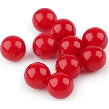 Dekorační kuličky / perly bez dírek k nalepení Ø8; 10 mm - (Ø8 mm) červená (20 ks)