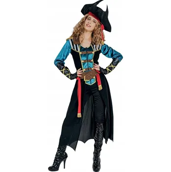 Karnevalový kostým Kostým pro dospělé Mořská Pirátka (plášť, pásek, klobouk, šátek,