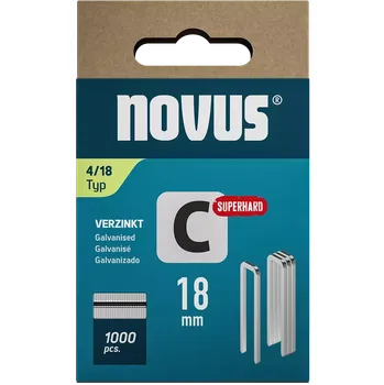Spona do sešívačky K042-0802 Novus sponky s úzkým hřbetem, typ C, 4/18 mm, Super Hard, 1000 ks