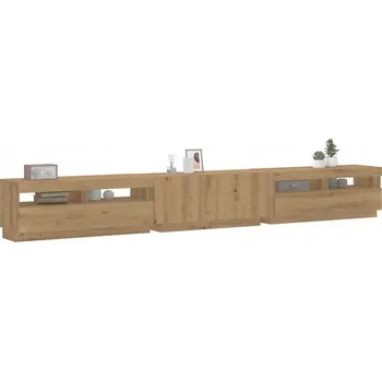 Televizní stolek VidaXL TV stolek s LED osvětlením, dub artisan, 300 x 35 x 40 cm