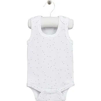 Dětské body tílko z bavlny hvězdičky Fluffy bílé LORITA Velikost: 74