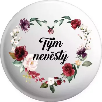 Placka Tým nevěsty - květinové srdce