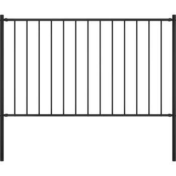 Plot Plotový panel se sloupky, práškově lakovaná ocel 1,81 x 0,75 m, černý IM_145209