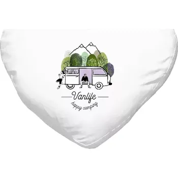 Polštář Polštář srdce 40x35 cm Vanlife happy camping