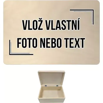 Úložný box Dřevěný box s víkem s vlastním potiskem