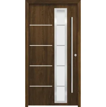 Vchodové dveře Hliníkovo-ocelové vchodové dveře pasivní Demeter 110 x 210 cm P ořech