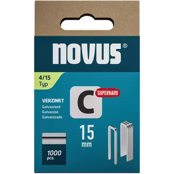 Spona do sešívačky K042-0801 Novus sponky s úzkým hřbetem, typ C, 4/15 mm, Super Hard, 1000 ks