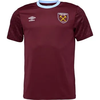 Pánské tričko Pánské fotbalové triko Umbro WEST HAM HOME PRE MATCH SS TEE XL Vínová, Bílá